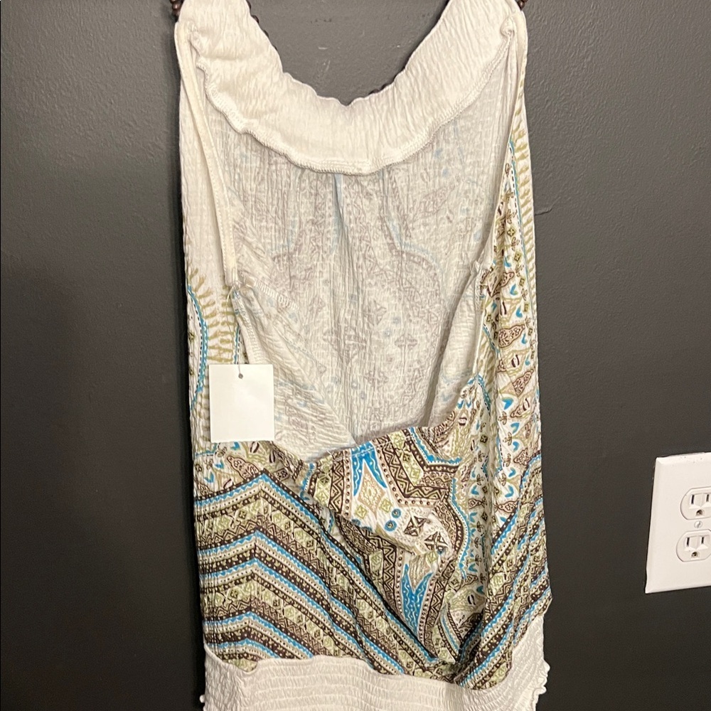 NWT Almost Famous Embellished Camisole - Cream and Brown - Picture 9 of 10